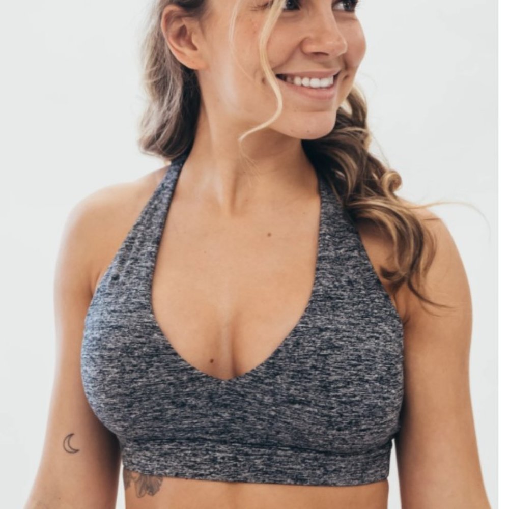 P'tula Black Marl Bare Sports Bra